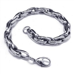 Men's Boy's Silver Charm Pure Titanium Chain Bracelet