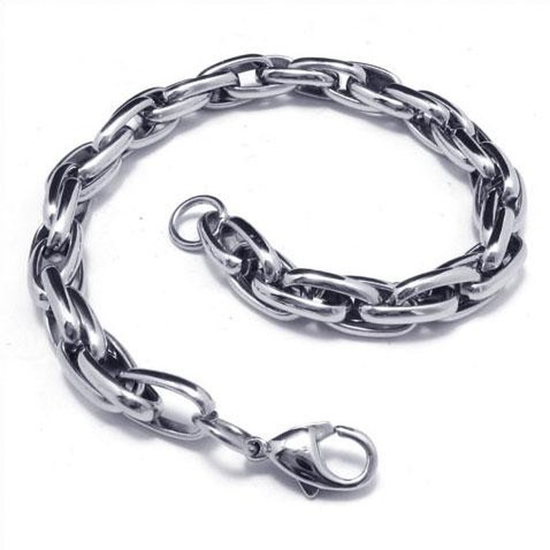 Men's Boy's Silver Charm Pure Titanium Chain Bracelet