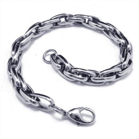 Men's Boy's Silver Charm Pure Titanium Chain Bracelet