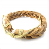 Men's Leather Titanium Bracelet