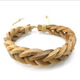 Men's Leather Titanium Bracelet