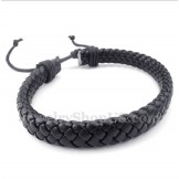Men's Leather Titanium Bracelet