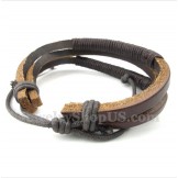 Men's Leather Titanium Bracelet