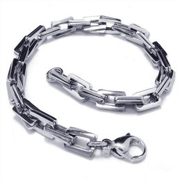 Men's Boy's Charm Silver Pure Titanium Links Bracelet