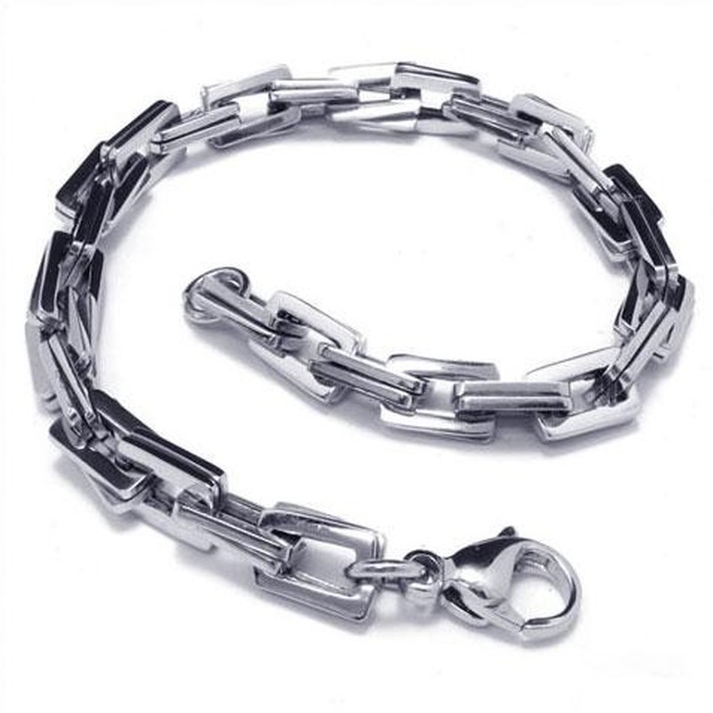 Men's Boy's Charm Silver Pure Titanium Links Bracelet
