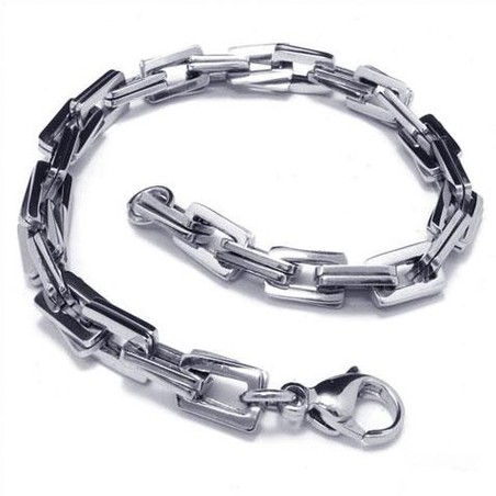 Men's Boy's Charm Silver Pure Titanium Links Bracelet