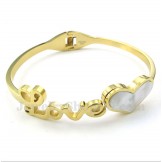 Men's Titanium Gold Love Bracelet