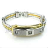 Men's Titanium Diamond Cable Bracelet