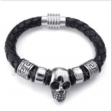 Men's Leather Titanium Bracelet