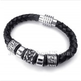 Men's Leather Titanium Bracelet