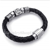 Men's Leather Titanium Bracelet