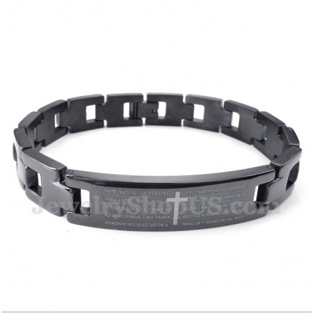 Men's Titanium Cross Bible Verse Bracelet