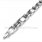 Men's Titanium Black Greek Meander Pattern Bracelet