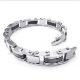 Men's Titanium Black Greek Meander Pattern Bracelet