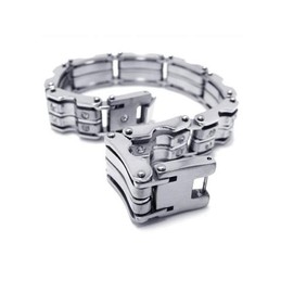 Mens Boys Silver Charm Pure Titanium Bracelet Bangle