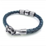 Men's Titanium Leather Bracelet
