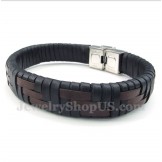 Men's Titanium Leather Bracelet