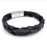 Men's Titanium Leather Bracelet