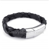 Men's Titanium Leather Bracelet