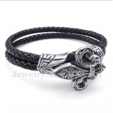 Men's Titanium Leather Bracelet