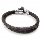 Men's Titanium Leather Bracelet