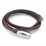 Men's Titanium Leather Bracelet