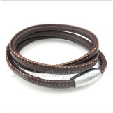 Men's Titanium Leather Bracelet