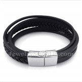Men's Leather Titanium Bracelet