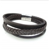 Men's Leather Titanium Bracelet