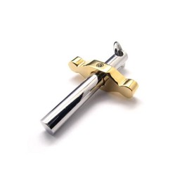Golden & Silver Pure Titanium Pendant Cross Necklace