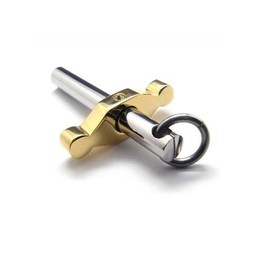 Golden & Silver Pure Titanium Pendant Cross Necklace