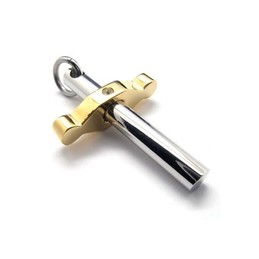 Golden & Silver Pure Titanium Pendant Cross Necklace