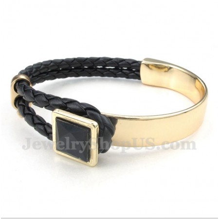 Men's Leather Titanium Bracelet
