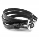 Men's Titanium Leather Bracelet