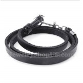 Men's Titanium Leather Bracelet