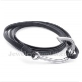 Men's Titanium Leather Bracelet