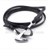 Men's Leather Titanium Bracelet