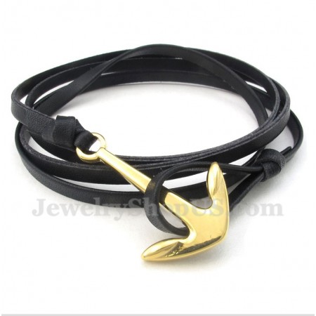 Men's Titanium Leather Bracelet