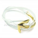 Men's Titanium Leather Anchor Bracelet