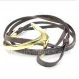 Men's Titanium Leather Anchor Bracelet