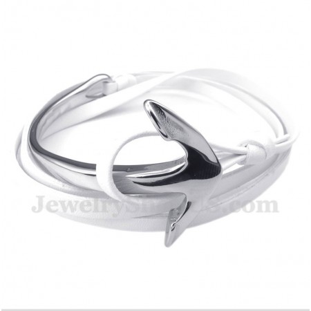Men's Titanium Leather Anchor Bracelet