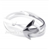 Men's Titanium Leather Anchor Bracelet