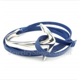 Men's Titanium Leather Anchor Bracelet