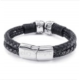 Men's Titanium Leather Bracelet