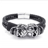 Men's Titanium Leather Bracelet