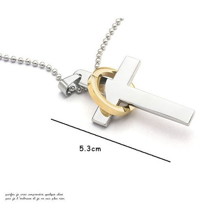 Men's Titanium Gold Cross Pendant