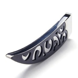Mens Black Lance Pure Titanium Necklace Pendant 6588