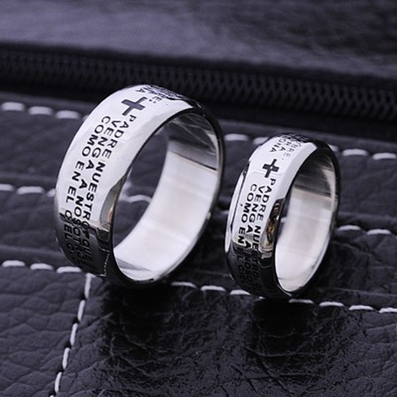 Bible Couples Man Titanium Ring