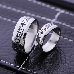 Bible Couples Man Titanium Ring