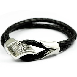 Titanium leather bracelet